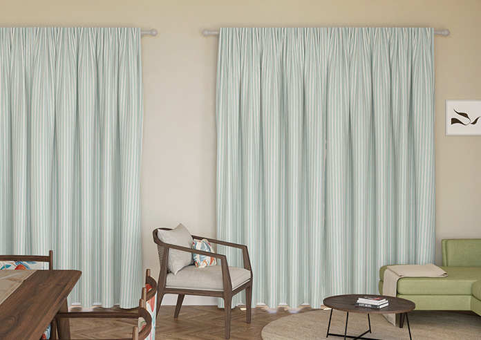 Vintage Stripe, Aqua - Made to Measure Curtains - Image 7